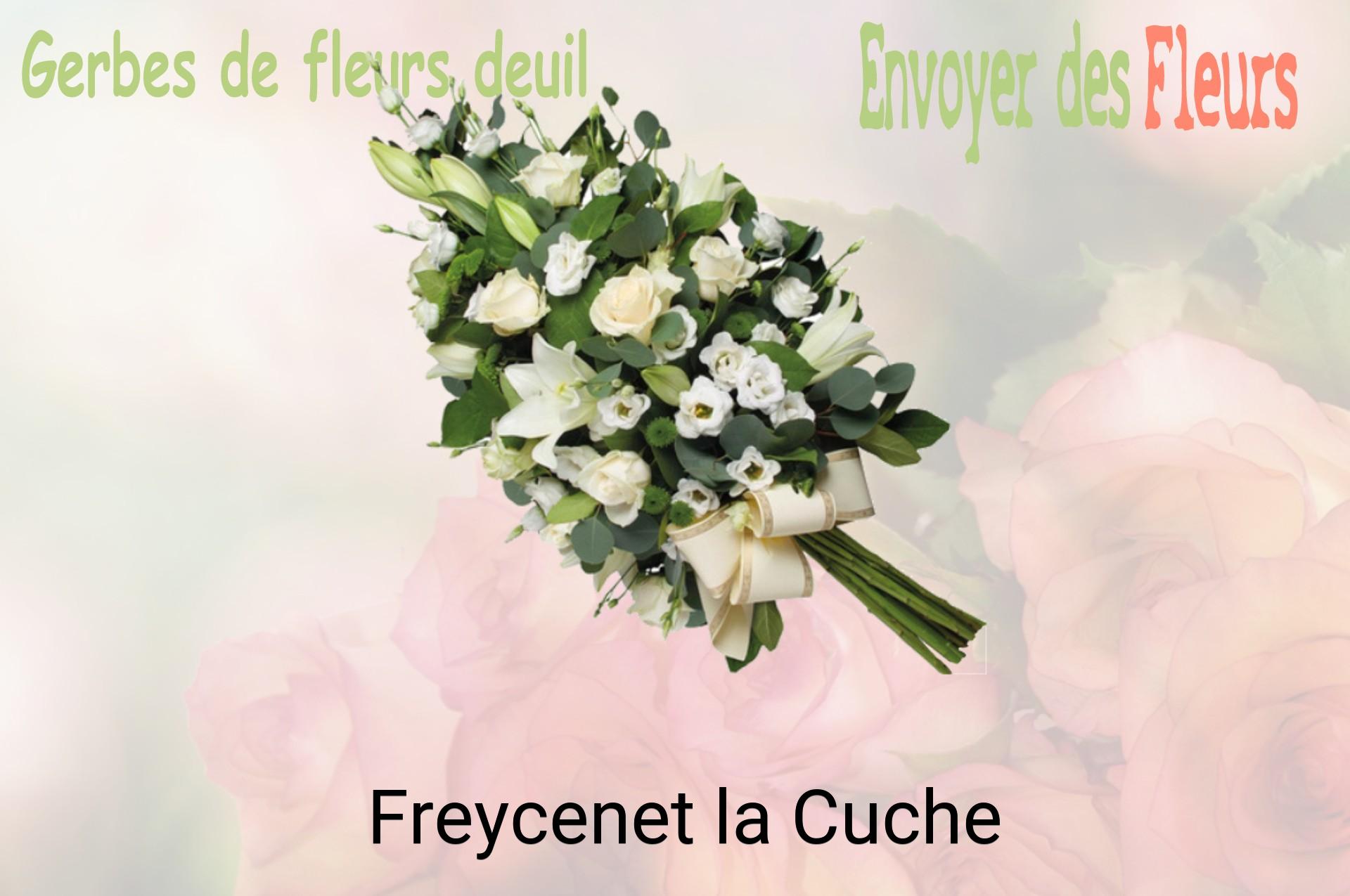 Gerbe de fleurs de deuil livrée à Freycenet-la-Cuche